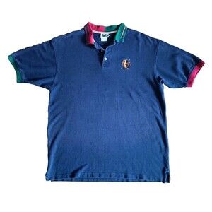 Vintage Disney Polo Tigger Shirt Men's Size Large Embroidered Blue Short Sleeve